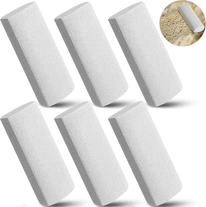Abbylike 6 Pcs Pet Hair Remover Pumice Stone Reusable Portable Dog Cat Hair Removal Tool Scraper for Carpet,Couch, Bedding, Car Upholstery, Furniture Cleaning (6.1 x 2.56 x 1.4 Inch,Gray)