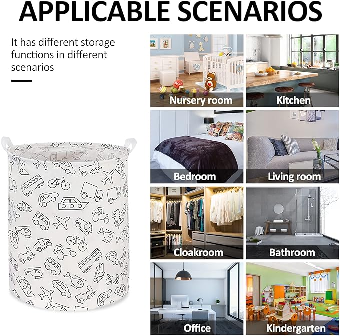 Collapsible Laundry Basket in Bedroom Waterproof Laundry Hamper in Bathroom Large Laundry Bag in College Dormitory Cloakroom Livingroom Nursery Organizer Toy Bin
