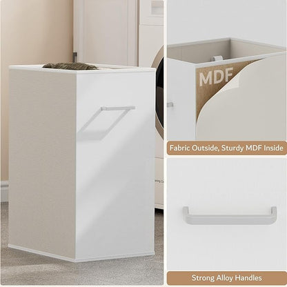 Double Pull-Out Laundry Hamper Cabinet; 90L Laundry Basket for Bathroom,Laundry Room; Laundry Sorter with 2 Pull-Out and Removable Bags