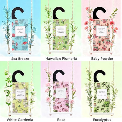 ROSE COTTAGE Large 12 Packs Vanilla Hanging Closet Air Freshener Scented Sachets Long Lasting Smell Goods