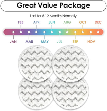 (4 Pack) 3897A Replacement Mop Pads for Bissell SpinWave SmartSteam Scrubbing Steam Mop 3897A 3712C 3712W, Spinning Scrubbing Mop Pads, Heavy Duty Scrubby Mop Pad, Wave Pattern Pads