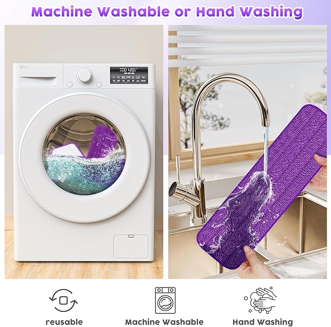 3 Pack Reusable Mop Pads for Swiffer PowerMop, Super Absorption, Multi-Surface Hardwood Floor Cleaning, Machine Washable Up to 100 Times, Durable, Suitable for All Finished Floors