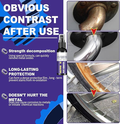 XIRUJNFD Multipurpose Rust Remover Spray, Car Tire Wheel Rust Removal Spray, Iron Powder Remover Spray, Rust Remover Spray for Metal, Car Rust Removal Spray (1,30ml)