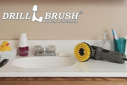 Threaded 5-inch Scrubber - All Purpose Cleaning Supplies - Scrub Brush fits Electric, Pneumatic DA Rotary Polishers - Bathroom Rugs - Cleans Carpet - Floor Scrubber - Shower Cleaner - Grout Cleaner