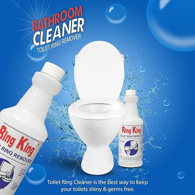 Amazon Brand - Ring King Toilet Bowl Cleaners | Toilet Bowl Cleaner Liquid 32oz Fast Acting Bathroom Cleaner For Calcium, Water, Rust, Red Clay & Lime Stains – No Scrubbing (Pack of 2)