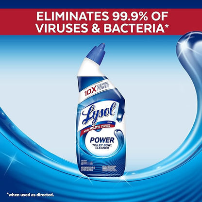 Lysol Power Toilet Bowl Cleaner Gel, For Cleaning and Disinfecting, Stain Removal, 24oz