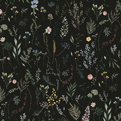 Dimoon 787"x16.1" Floral Peel and Stick Wallpaper Black Contact Paper Thicken Wallpaper Delicate Flower Waterproof Green Leaf White Self Adhesive Removable Wall Paper Shelf Liner Decal Vinyl Roll