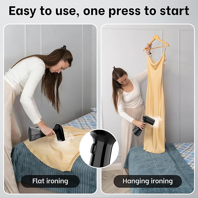 GS01 Steamer for Clothes, clothes steamer handheld with Ultra Large 400ml Water Tank, 1500W High Power, 20S Fast Heat-up,Wrinkle Remover,Portable Handheld Design Travel Steamer