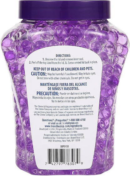 Clorox Fraganzia Crystal Beads Air Freshener, Long Lasting Room Deodorizer and Odor Eliminator Gel Beads to Freshen Home, Car, or Office, Lavender with Eucalyptus Scent, 12 Fl Oz - 12 Pack