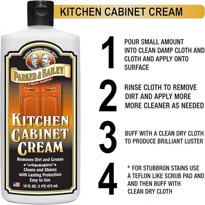 Parker and Bailey Kitchen Cabinet Cream-Wood Cleaner-Grease Remover 16 oz (1)
