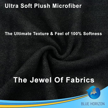 Black Microfiber Cleaning Towels, 36-Pack Dual-Sided Ultra Soft Plush Washcloth, Professional Grade Premium Microfiber Detailing Cleaning Cloths, Car, Household and Commercial (Black, 16" x 16")