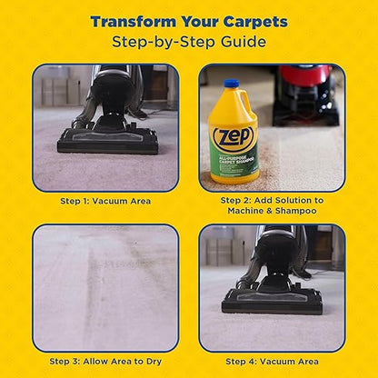 Zep High-Traffic Carpet Spot Remover 1 Gal (1 Unit) & Carpet Shampoo Concentrate 1 Gal (1 Unit) ECBD011- Complete Carpet Care Made Easy With Stain Treatment & Deep Carpet Shampoo Cleaner