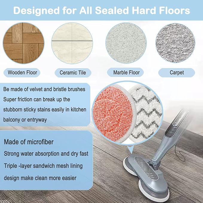 10 Pack Upgraded S7001 Pads Replacement Steam Mop Pads for Shark S7001 S8201 S7000 S7201 S8001 S7000AMZ, S7001TGT Series Steam Mop Pads,Steam&Scrub All-in-One Scrubbing Mop Pads,Part Model#:XKITP7000