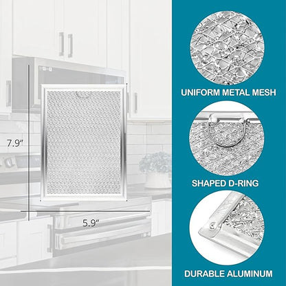 Nispira Replacement Range Hood Microwave Oven Grease Filter Compatible With Frigidaire 5303319568, 2 Filters