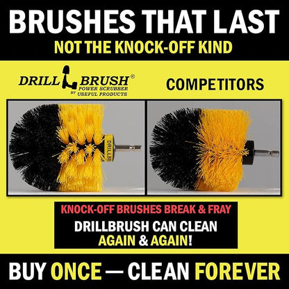 Drillbrush Boat Detailing Kit for Cordless Drill - Power Swimming Pool Tile Cleaner Brush Set - Crevice Cleaning Brush for Electric Drill - Small Power Scrubber for Grout - Spin Scrubber Attachment