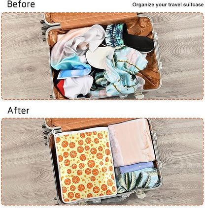 Mesh Laundry Bags Lingerie Bags for Washing Delicates 2 PCS Durable Wash Bag with Zipper Small and Medium Washable Orange Basketball and Stars