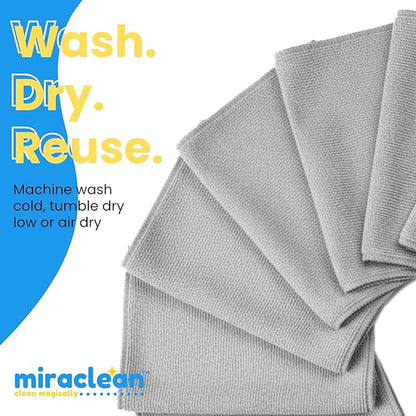 Microfiber Cleaning Cloth Grey 12 Pack Premium Microfiber Towels for Cars, Lint Free, Scratch-Free, Highly Absorbent, Reusable Cleaning Rags for Car, 320 GSM Household, Kitchen, Window, 12" x 12"