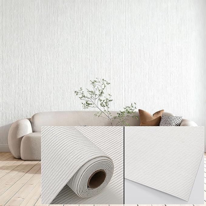3D Wall Panels Peel and Stick – 23.82"x110" PVC Faux Texture, Self Adhesive Waterproof Wall Covering, DIY Accent Wall, Sofa Background Backsplash & Modern Home Decor, Covers 18 sq.ft