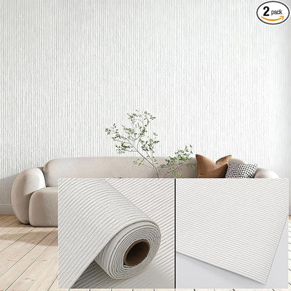 3D Wall Panels Peel and Stick – 2pc X 23.82"x110" PVC Faux Travertine Texture, Self Adhesive Waterproof Wall Covering, DIY Accent Wall, Sofa Background Backsplash & Modern Home Decor, Covers 36 sq.ft