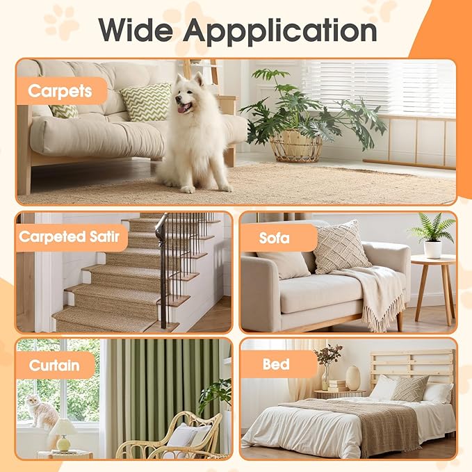 Carpet Rake for Pet Hair Removal, Durable Silicone & Metal Scraper Dog & Cat Pet Hair Remover, Adjustable Long Handle 59'' Pet Hair Carpet Rake for Rugs, Mats, Couch, Furniture