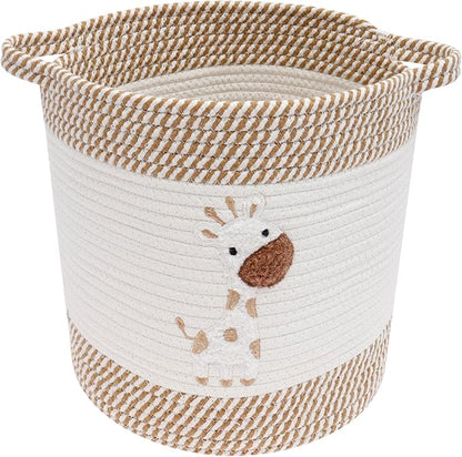 Laundry Baskets Hamper with Handles,Decorative Cotton Rope Bin for Living Room,Woven Storage Basket for Pillows, Blankets,Clothes Organizer (Style B)