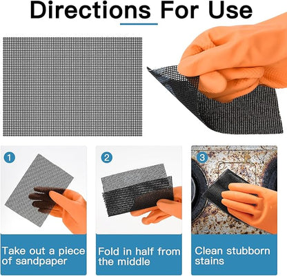 Cleaning Screen, 5.5x4 Inch Upgraded Toilet Cleaner Hard Water 15PCS Toilet Ring Remover Abrasive Grit Mesh Pads for Bowls Griddle Household Stain Calcium Deposits Carbon Rust Scrubber