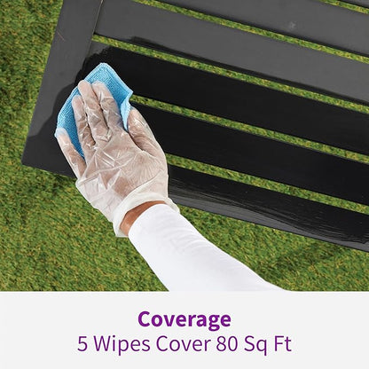Rejuvenate Outdoor Restorer Wipes, 5 Count, Individually-Wrapped Pre-Saturated Microfiber Wipes Restore Faded and Weathered Surfaces Such As Patio Furniture, Shutters, Siding, And More, 12 Pack