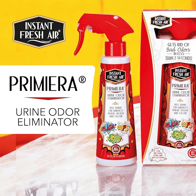 Urine Odor Eliminator 'Primiera' - Urine Remover Spray for Bathrooms, Mattresses, Furniture, Carpets, & Hard Surfaces - For Home, Business, School - Vanilla Scent - 10.1 Oz.