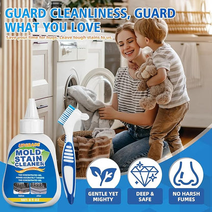 Mold Stain Cleaner Gel, 8 Fl Oz Household Washing Machine Cleaner for Front Loader Seal, Heavy Duty Stain Cleaner for Refrigerator Strips, Home Kitchen Sinks Tiles Grout Sealant, Bathroom Cleaning
