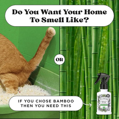 Pet-Pourri Smell Ya Litter Cat Litter Deodorizer Spray, Purrfectly Bamboo 3.4 Fl Oz, Up to 170 Uses,Pet Odor Remover Essential Oils Air,Carpet,Urine,Vet Recommended, Bergamot Bamboo Scent,(Pack of 2)