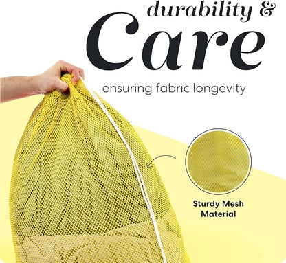 Handy Laundry Mesh Laundry Bag, Extra Large 24" x 36" – Heavy Duty, Durable Polyester with Secure Drawstring Closure, Machine Washable, Ideal for Delicates, College Dorms, Travel, Storage – Yellow