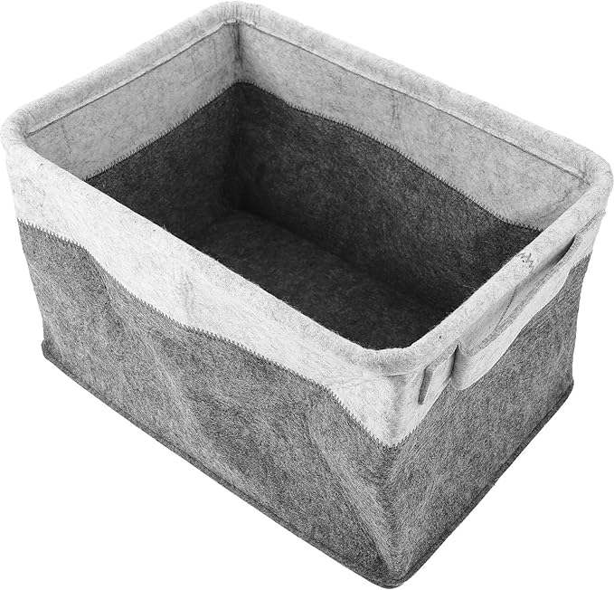 Multifunctional Felt Laundry Basket Hamper, Large Collapsible Dirty Clothes Organizer with Two-Tone Design for Bedroom and Closet Storage