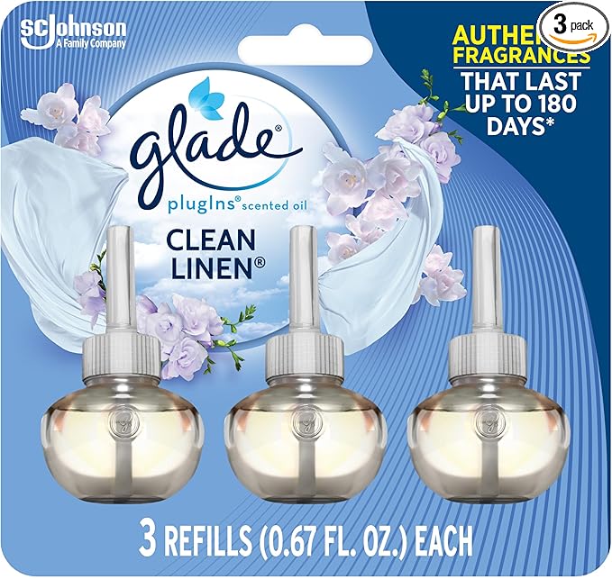 Plugins Scented Oil, Air Freshener Refill Clean Linen, 1.34 Oz 2-Count (Pack of 2)