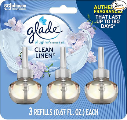Plugins Scented Oil, Air Freshener Refill Clean Linen, 1.34 Oz 2-Count (Pack of 2)