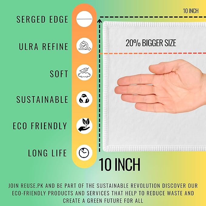18 Reusable Tissues with 2 extra tissue, Travel Size Cloth Tissue Pack Made of Soft Cotton- Washable Facial White handkerchiefs - Eco Friendly Fabric with Zero Waste Cloths