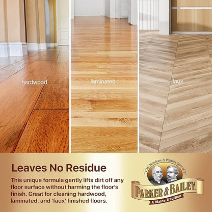 Parker & Bailey Wood Floor Cleaner – Use on Hardwood, Laminated or Faux Finished Floors. Shine Restorer Protector, Surface Cleaner Supplies Home Improvement, Natural Look, Cuts Grease 22 Oz
