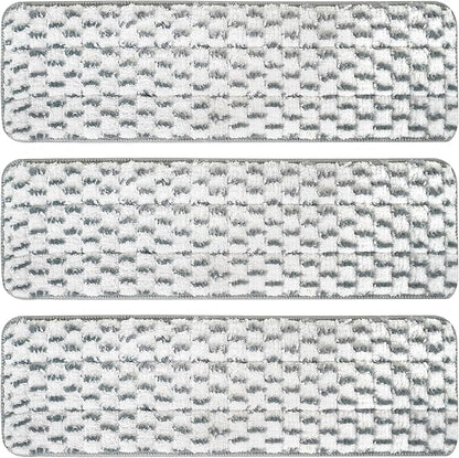 3 Pack Microfiber Cleaning Pads for White Gray 18 inches, Reusable Microfiber Mop Pads for 18 Inch Mop, Hardwood Floor Replacement Cleaning Mop Pads, Machine Washes