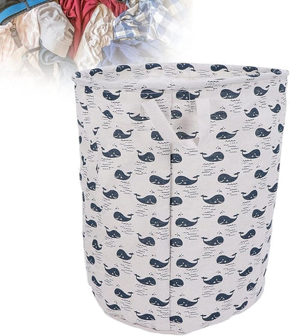 Large Laundry Basket Foldable Durable Clothes Blankets Hamper Organizer for Elderly Care University Dormitories Apartments Cloth Material 35 x 44cm