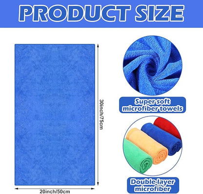 10 Pcs Extra Large Microfiber Cloth 30" x 20" Large Floor Microfiber Towel Reusable Washable Free Lint Free Cloth Rag for Squeegee Mop Floor Window Housekeeping (Assorted Color)