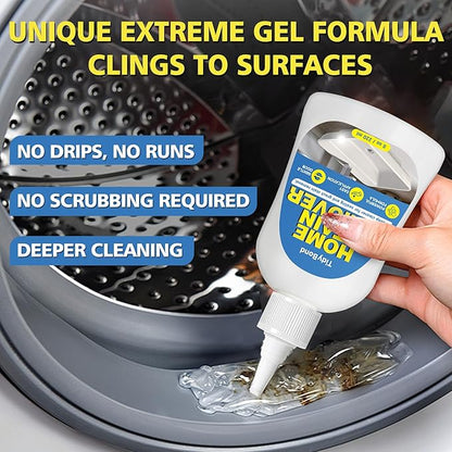 Home Stain Remover Gel, Heavy Duty Stain Cleaner, Deep Clean for Front Loader Washing Machine Seal, Refrigerator Strips, Rubber Gasket, Bathroom Grout, Tile, Shower, Caulk - 8 fl oz