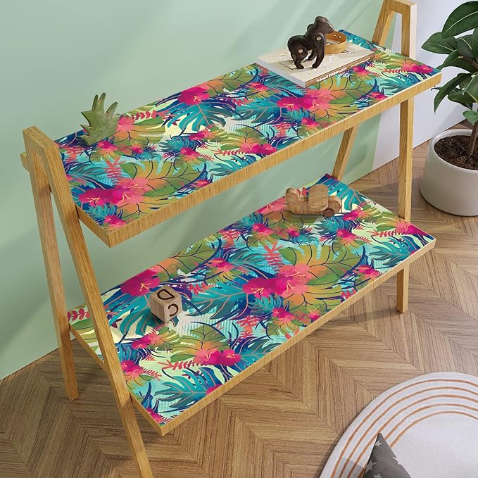 VaryPaper 17.7"x78.7" Tropical Wallpaper Leaf Floral Peel and Stick Wallpaper Waterproof Decorative Floral Contact Paper for Walls Removable Self Adhesive Wall Mural for Bedroom Bathroom Cabinets