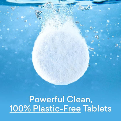 BLUELAND Toilet Bowl Cleaner Tablets, 2-Pack, 28 Count, Peppermint Eucalyptus, Plastic-Free, No Harsh Chemicals, Plant-Based