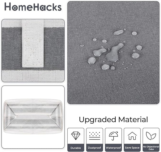 HomeHacks 3-Pack Large Laundry Basket, Waterproof, Freestanding Laundry Hamper, Collapsible Tall Clothes Hamper with Extended Handles for Clothes Toys in the Dorm and Family-(Gradient Grey, 100L)