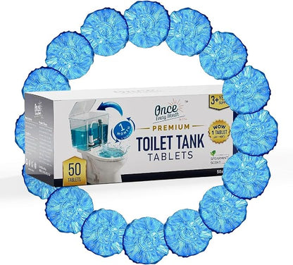 Once Every Month Premium Toilet Tank Cleaning Tablets, 300 Flush Count(50 Tablets),Long Lasting Automatic Cleaner, Spearmint Scent