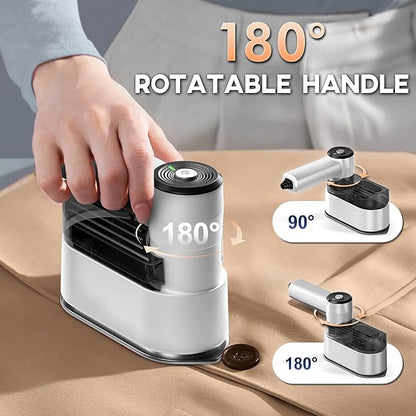 Travel Steamer for Clothes Small Iron - 1000W Portable Steamer & Mini Iron,10s Fast Heat, Handheld Mini Steamer with 8FT Cord, Foldable Handle, Travel, College Dorm & Home Essentials (White)