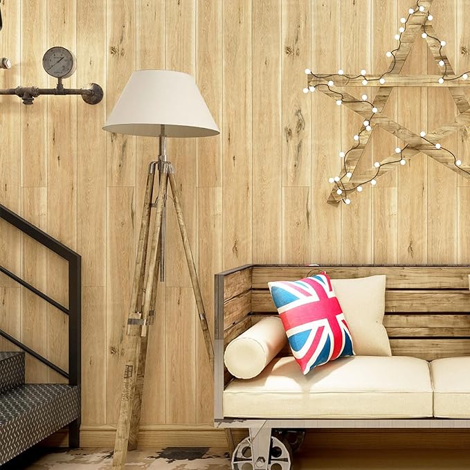Yun-aeon Wood Peel and Stick Wallpaper 17.7” ×480” Grain Contact Paper for Cabinet Shiplap Wall Paper Wood Self Adhesive Removable Wallpaper Decorative Faux Wallpapers