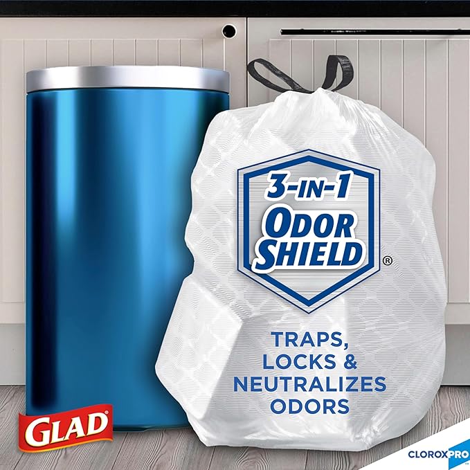 CloroxPro Glad ForceFlex Tall Drawstring Trash Bags,13 Gal,100 Ct (Pack May Vary),(Pack of 4)