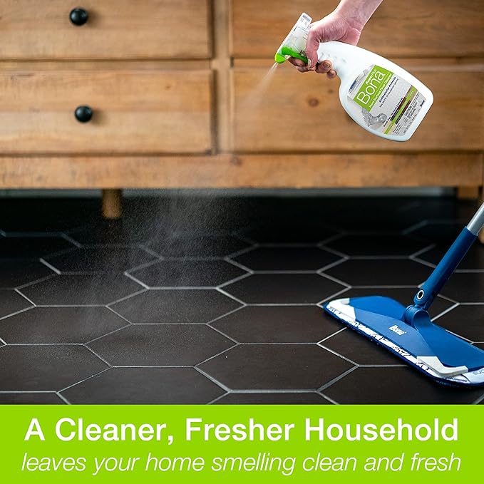 Bona PowerPlus Multi-Surface Floor Deep Cleaner Spray - 32 fl oz - Refillable - Antibacterial Floor Cleaning Solution for Stone, Tile, Laminate, and Vinyl Floors