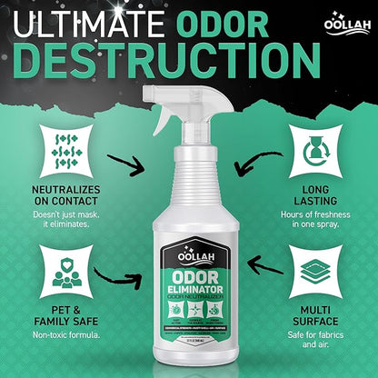 Pet Odor Eliminator for Home, Odor Eliminator Spray 32 oz, Fresh Scent Odor Neutralizer for Fabric, Carpet, Upholstery, Furniture, Bathroom & Car