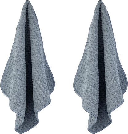 POLYTE Ultra Premium Microfiber Kitchen Dish Cloth Waffle Weave, 8 Pack (12x12 in, Gray)